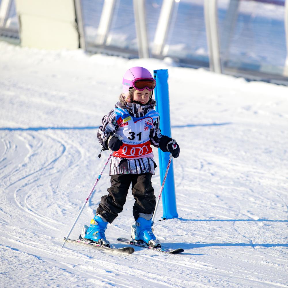 Kid on skis