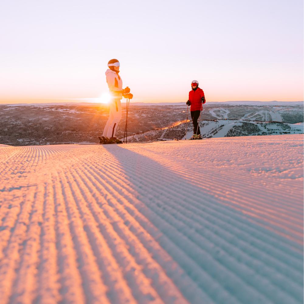 Sunrise on ski slope