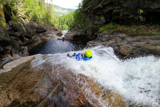 Canyoning with lunch - rappelling and sliding down pools, rapids and river gorges