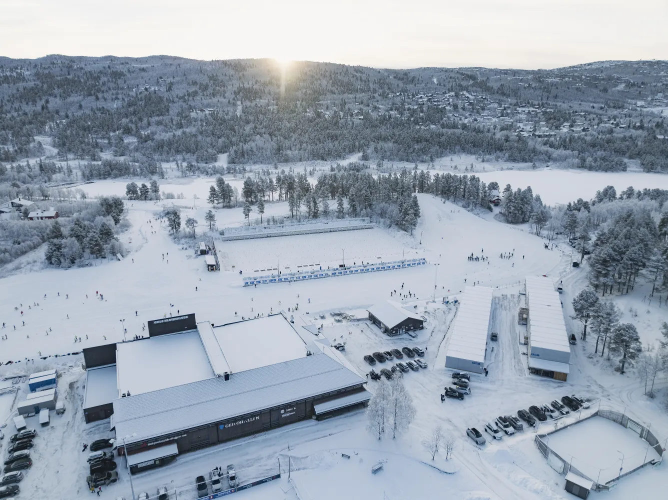Drone oversiktsbilde på Geilo Stadion