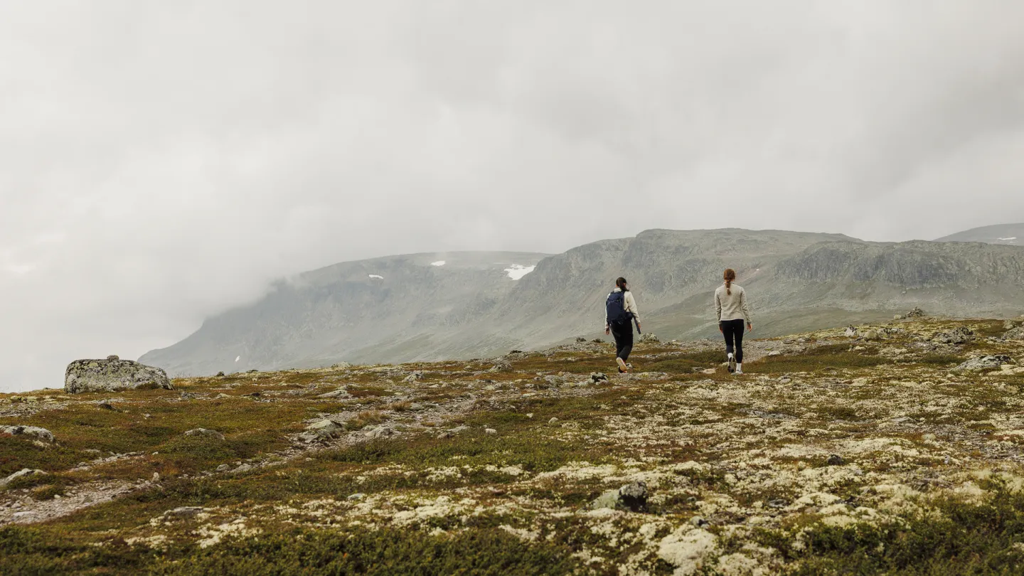 To damer i fjellet på høsten