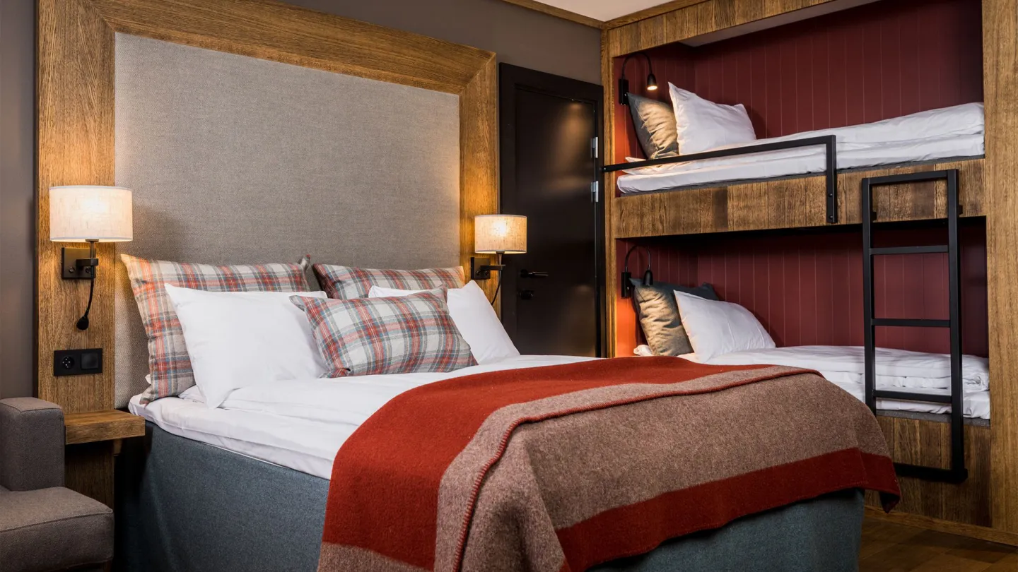 Familierom med køyeseng på Vestlia hotell